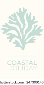 Estampado de coral pastel y patrón transparente. Diseño de vida submarina, patrón de arrecife de coral sin costura para Fondo de pantalla o textil. Fondo costero de vacaciones de verano azul pastel y estampado de forma de coral aislado.