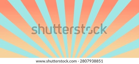 Pastel Coral Sunburst Background with Mint Green Accent for Modern Creative Projects