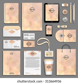 Pastel Corporate identity template set. Business stationery mock-up with logo. Branding design. 