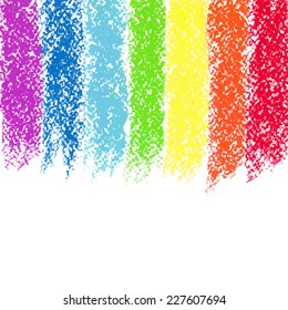 Pastel crayon painted rainbow, vector image