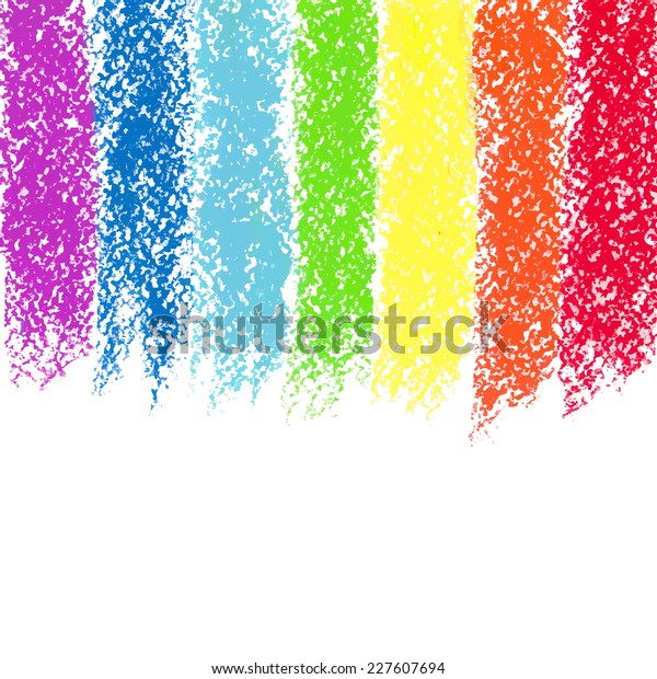Pastel crayon\
painted rainbow, vector\
image