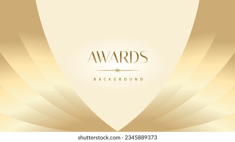 Pastel cream gold award graphic background. Modern glitter template sparkling elegant luxury premium corporate abstract design.