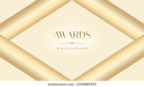 Pastel cream gold award graphic background. Modern glitter template sparkling elegant luxury premium corporate abstract design.