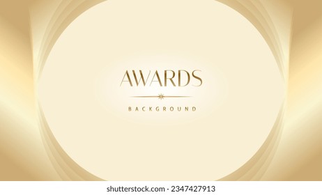 Pastel cream gold award graphic background. Modern glitter template sparkling elegant luxury premium corporate abstract design.