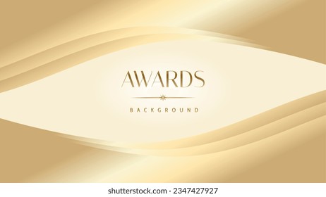 Pastel cream gold award graphic background. Modern glitter template sparkling elegant luxury premium corporate abstract design.