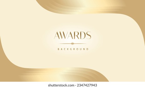 Pastel cream gold award graphic background. Modern glitter template sparkling elegant luxury premium corporate abstract design.