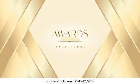 Pastel cream gold award graphic background. Modern glitter template sparkling elegant luxury premium corporate abstract design.