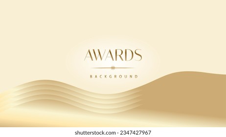 Pastel cream gold award graphic background. Modern glitter template sparkling elegant luxury premium corporate abstract design.