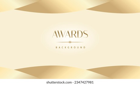 Pastel cream gold award graphic background. Modern glitter template sparkling elegant luxury premium corporate abstract design.