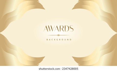 Pastel cream gold award graphic background. Modern glitter template sparkling elegant luxury premium corporate abstract design.