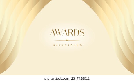 Pastel cream gold award graphic background. Modern glitter template sparkling elegant luxury premium corporate abstract design.