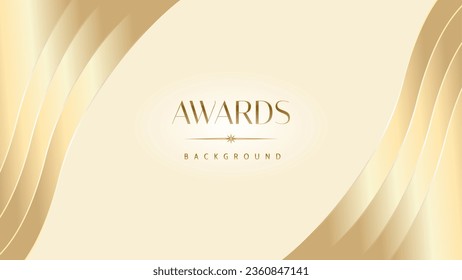Pastel cream gold award graphic background. Modern glitter template sparkling elegant luxury premium corporate abstract design.	
