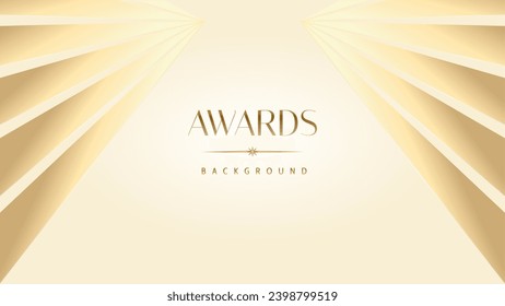 Pastel cream gold award graphic background. Modern glitter template sparkling elegant luxury premium corporate abstract design.