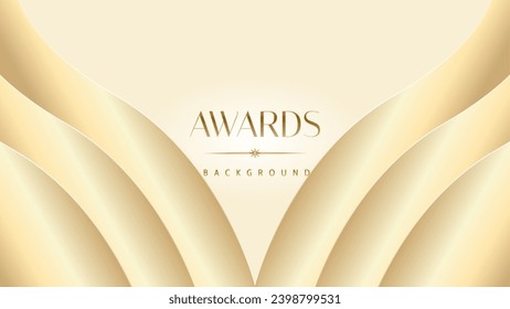 Pastel cream gold award graphic background. Modern glitter template sparkling elegant luxury premium corporate abstract design.