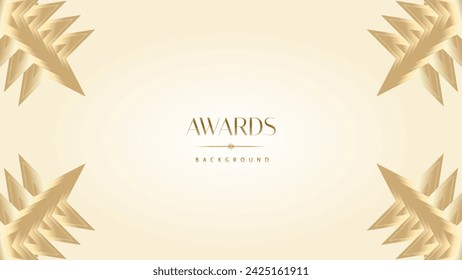 Pastel cream gold award graphic background. Modern glitter template sparkling elegant luxury premium corporate abstract design.
