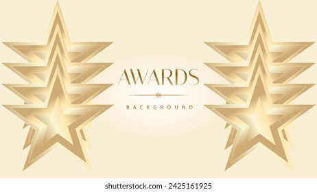 Pastel cream gold award graphic background. Modern glitter template sparkling elegant luxury premium corporate abstract design.