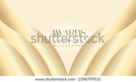 Pastel cream gold award graphic background. Modern glitter template sparkling elegant luxury premium corporate abstract design.