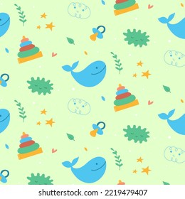 Pastel cute kids seamless pattern backgrounds. Vector illustration design for fabrics, textile graphics, prints, web design.