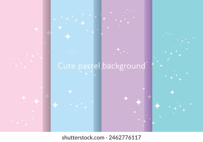Pastel lindo fondo de la estrella conjunto 4 colores