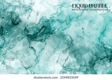 Pastel cyan mint watercolor marble background for elegant wedding invitations