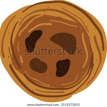 Pastel de nata typical portuguese sweetwith egg cream. Vector illustration	