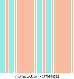 Pastel deckchair stripe. Bold and colourful seaside linear pattern. Seamless vector summer lines suitable for fashion, home decor and stationary.
