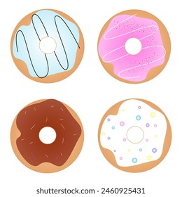 Pastel decorated background donuts vector 