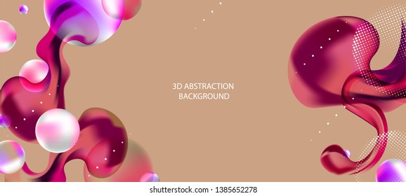 Pastel decorative balls abstract background with 3d spheres vector illustration pearls trendy modern