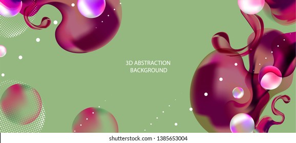 Pastel decorative balls abstract background with 3d spheres vector illustration pearls trendy