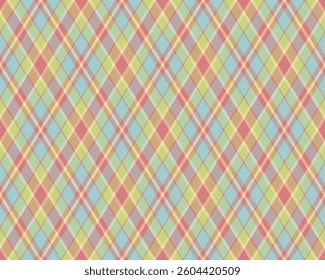 Pastel diagonal plaid pattern. Soft, charming design perfect for textile projects, website backgrounds, or crafting designs.  Evokes feelings of spring, warmth, and comfort.