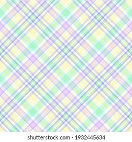 Mancha diagonal pastel. Patrón de tartán vectorial sin soldadura adecuado para la moda, el interior y el producto de Pascua
