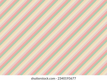 Pastel diagonal stripe seamless vector pattern. Spring yellow, pink and green geometric repeat pattern for background, scrapbooking, wrapping paper or textile print 