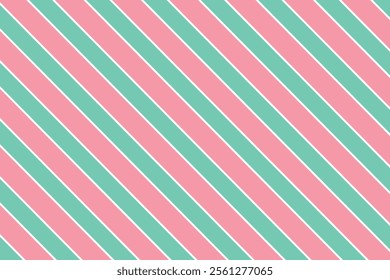 Pastel diagonal stripe seamless vector pattern. Spring pink, green and white geometric repeat pattern for background, scrapbooking, wrapping paper or textile print