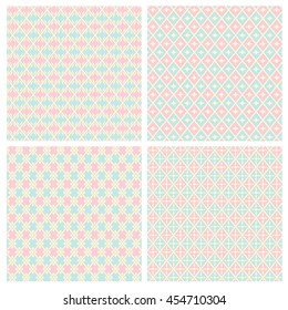 Pastel Diamond Shape Seamless Patterns