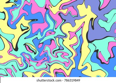 Pastel digital marbling. Abstract colorful backdrop. Liquid colors abstraction. Candy color palette mesh. Vibrant multicolored marbling texture for children birthday invitations and product package