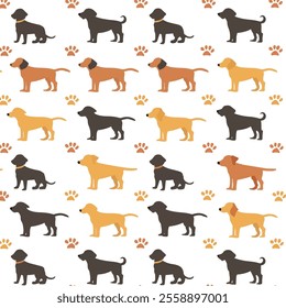 Pastel Dogs Vector Seamless Pattern