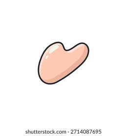 Icono de Vector de gua sha de doodle pastel en un estilo ilustrado limpio. Símbolo de la herramienta de masaje facial y cuidado de la piel para belleza, bienestar, cuidado personal, proyectos de spa, Diseño web, App, redes sociales y Diseño gráfico.