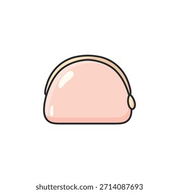 Icono de Vector de bolso de maquillaje doodle pastel en un estilo ilustrado limpio. Estuche cosmético, organizador de belleza o Pequeño símbolo de la cartera para proyectos de belleza, estilo de vida, viajes y cuidado personal, Diseño web, App y Diseño gráfico.