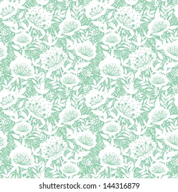 Pastel dream flowers seamless pattern background