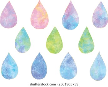 Pastel drops hand drawn vector illustration