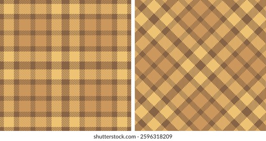 Pastel Dusty Cocoa Seamless Tartan Fabric Design
