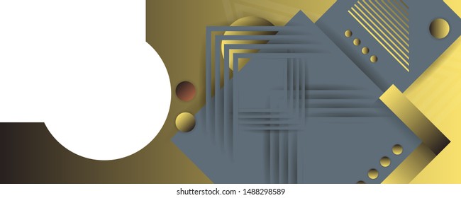 Pastel dynamic simple geometric abstract banner vector banner design. Color creative 3d universe with lines, dots