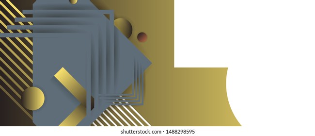 Pastel dynamic simple geometric abstract banner vector banner design. Color creative 3d universe with lines, dots