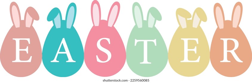 pastel Easter Easter with bunny ears 