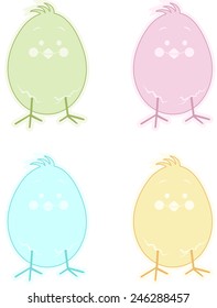 Pastel Easter Chick Label