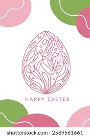 Pastel Easter greeting card template.