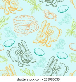 Pastel easter pattern. Pastel colors. Seamless pattern for fabric, paper and other printing and web projects.