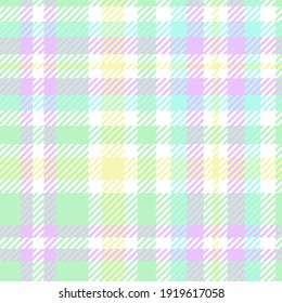 Pastel Easter plaid. Seamless vector check pattern suitable for fashion or interiors.