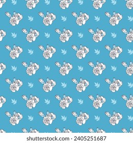 Pastel Elegance White Carnation Flower Vector Pattern can be use for background and apparel design