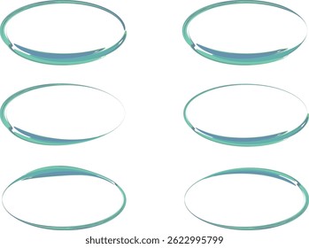 pastel emerald green colorful abstract ovals shapes set